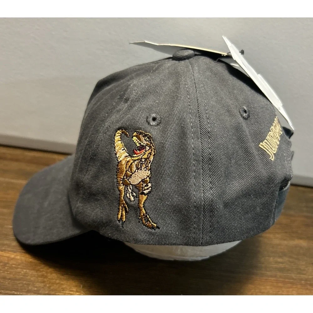Cotton On Kids Hat M/L Grey Jurassic World Licensed Cap T-Rex Raptor Embroidered